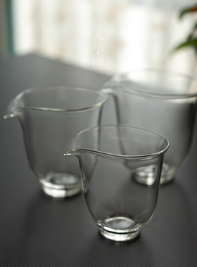 文小橙丨悦禅高透高硼硅弯月玻璃公道杯大容量悟意公杯分茶器简约