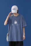 T2298P25中性模特短袖T恤男夏季潮流宽松简约百搭潮牌五分袖上衣，男装T恤，星座510A-1