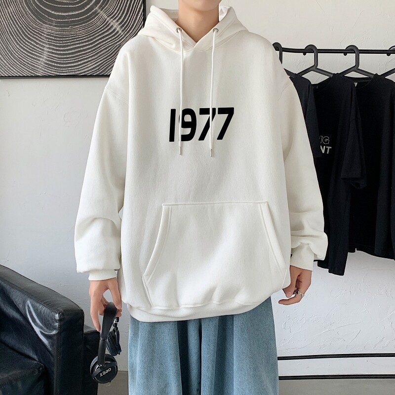 LD5670P38抽绳连帽卫衣2023秋季新款男百搭宽松设计感男个性印花图片