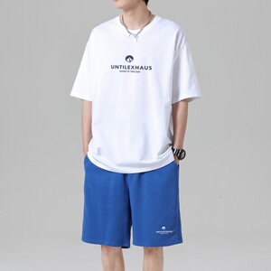 TZ3501休闲运动套装轻奢时尚感男士短袖t恤男夏季薄款潮牌短裤图片