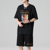 TZ3887轻奢时尚感男士短袖t恤男夏季薄款潮牌短裤休闲运动套装，男装休闲套装，星座510A-1