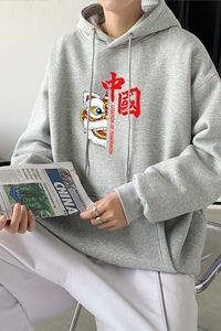 L2415P48秋卫衣2022秋新款港风ins连帽套头印花卫衣外套学生男女图片