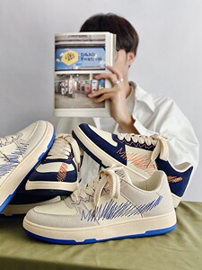 INS休闲运动森系港风帆布男鞋潮流SHOES小众板鞋德迅潮鞋图片