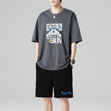 TZ3507休闲运动套装轻奢时尚感男士短袖t恤男夏季薄款潮牌短裤，男装休闲套装，星座510A-1