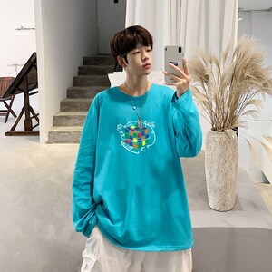 C2616P30长袖t恤男ins潮牌男生体恤宽松打底衫内搭上衣服秋衣纯棉图片