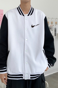 BQ3225P75港风潮牌休闲宽松夹克男潮胸前小标印花棒球服外套男图片