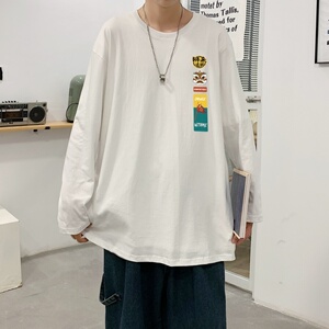 C2858P30男士长袖t恤春季潮牌薄款宽松潮流秋装卫衣服秋衣打底衫图片