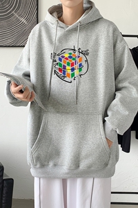 L2409P48秋冬新款卫衣男装宽松港风日系外套连帽衣服宽松卫衣图片