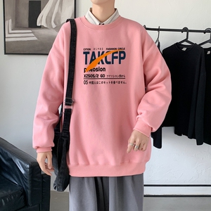 Y2466P38新春新款港风印花圆领卫衣男潮宽松帅气百搭休闲外套图片