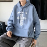 LD5674P38宽松痞帅高街重磅潮牌美式复古十字架卫衣男春秋季潮ins，男装卫衣，星座510A-1