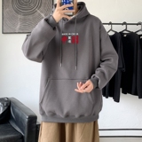 L2369P48秋装21中性纯色连帽卫衣套头宽松外套情侣装打底帽衫，男装卫衣，星座510A-1