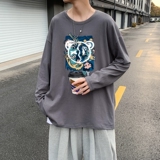 C2620P30男长袖t恤春季打底衫长袖纯棉春季港风印花宽松潮流上衣，男装T恤，星座510A-1