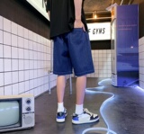 DN3835港风港风潮牌工装短裤男牛仔短裤男宽松休闲韩版日系，男装牛仔裤，星座510A-1