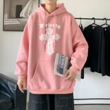 LD5674P38高街重磅潮牌美式复古十字架卫衣男春秋季潮ins宽松痞帅，男装卫衣，星座510A-1