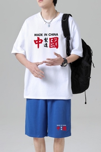 TZ3516休闲运动套装轻奢时尚感男士短袖t恤男夏季薄款潮牌短裤图片