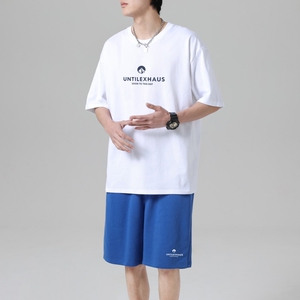 TZ3501轻奢时尚感男士短袖t恤男夏季薄款潮牌短裤休闲运动套装图片