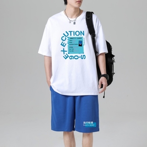 TZ3514轻奢时尚感男士短袖t恤男夏季薄款潮牌短裤休闲运动套装,男装休闲套装,星座510A-1