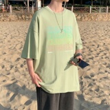 T3358P25克莱因蓝T仓库一件起正常配送中男港风T恤落肩款宽松T恤，男装T恤，星座510A-1
