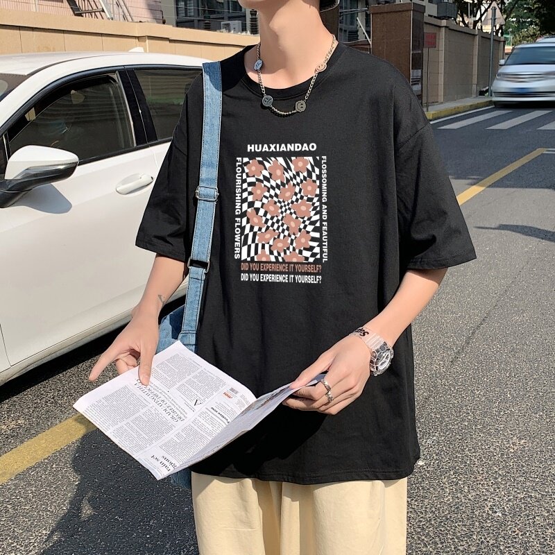 T3406P25落肩款宽松T恤克莱因蓝T圆领印花T恤正常配送中男港风T恤,男装T恤,星座510A-1