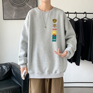 Y2857P38春秋季新款圆领卫衣男宽松套头衫港风休闲外套ins潮图片
