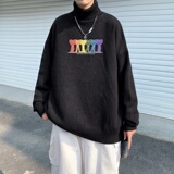 MG2804P65高领毛衣男宽松慵懒针织衫外套港风男生打底衫内搭线衣，男装针织衫/毛衣，星座510A-1