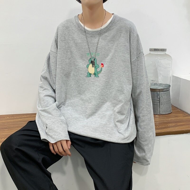 C2883P30长袖t恤男ins潮牌男生体恤宽松打底衫内搭上衣服秋衣纯棉,男装T恤,星座510A-1