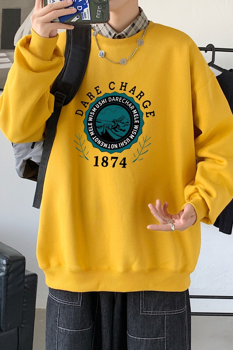 Y2478P38！21年秋冬新款港风日系大码印花长袖圆领卫衣男,男装卫衣,星座510A-1