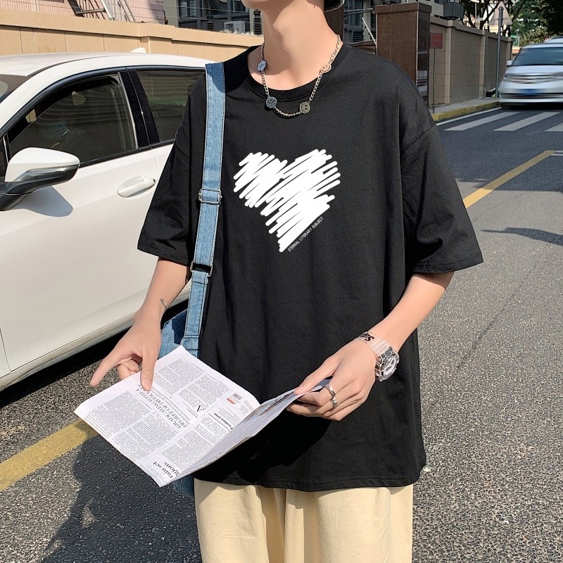 T3468P25T恤落肩款宽松T恤克莱因蓝T圆领T恤男英文印花港风图片