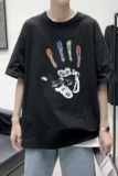T2228P25港风室内潮印花男士中性宽松T恤港风T恤半袖男t体恤男，男装T恤，星座510A-1