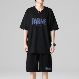 TZ3513男夏季薄款潮牌短裤休闲运动套装轻奢时尚感男士短袖t恤图片