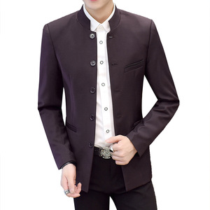 XZ8634P75中山装男装休闲牌西装剪标西服潮外套立领单西男风图片