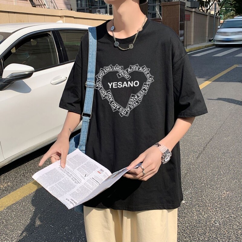 T3326P25克莱因蓝T男港风T恤落肩款宽松T恤仓库一件起正常配送中图片