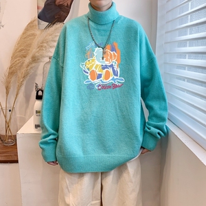MG2703P65高领毛衣男士秋冬季韩版潮流港风ins情侣百搭宽松针织衫图片