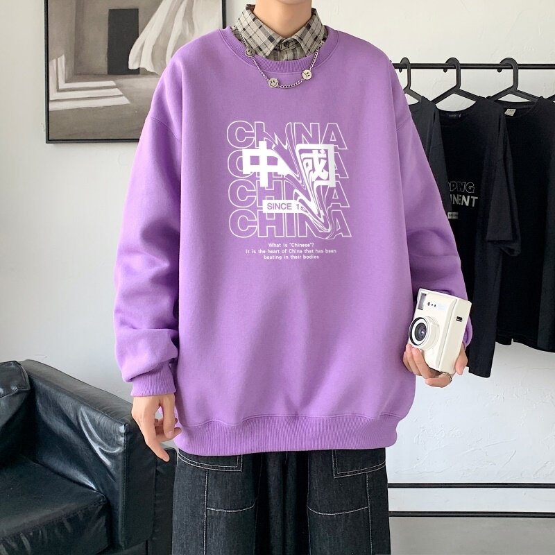 Y2754P38秋季男士bf宽松卫衣港风卫衣新款圆领韩版潮流衣服,男装卫衣,星座510A-1