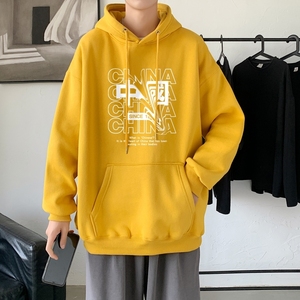 L2755P48卫衣男秋冬新款潮趣文字印花潮流休闲帅气连帽外套图片