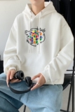 L2409P48韩版ins男士学生宽松运动连帽卫衣秋冬加绒情侣外套，男装卫衣，星座510A-1