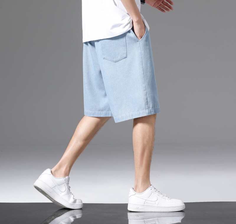 DN3834黑白景牛仔短裤男宽松休闲韩版日系港风潮牌工装短裤男,男装牛仔裤,星座510A-1
