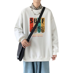 Y2879P38新款卫衣21秋冬男圆领韩版嘻哈运动外套ins港风休闲卫衣图片