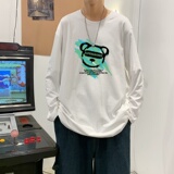 C2828P30新款纯棉长袖T恤男ins超火圆领休闲外穿百搭青年打底衫潮，男装T恤，星座510A-1