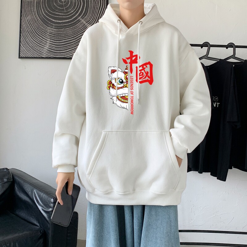 L2415P48秋外套学生男女卫衣2022秋新款港风ins连帽套头印花卫衣图片