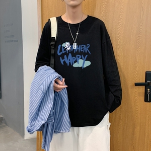 港风纯棉短袖t恤男夏季宽松青少年帅气半袖衣服潮牌潮流2025新款图片