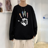 C2627P30男长袖t恤春季打底衫长袖纯棉春季港风印花宽松潮流上衣，男装T恤，星座510A-1
