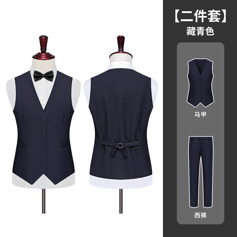 T2Z8592P67潮流时尚马甲西裤套装修身商务长裤马甲套装新郎伴郎衣图片