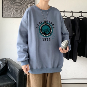 Y2478P38主推时尚圆领宽松上衣 2023秋季ins潮男士潮趣印花卫衣图片
