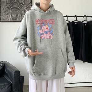 L2545延续 潮流素潮趣文字字母印花常规款连帽卫衣男图片
