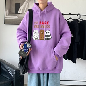 L2832P48港风模特2022春季新款大码潮男连帽情侣卫衣男连帽外套图片