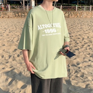 T3323P25男港风T恤克莱因蓝T落肩款宽松T恤 仓库一件起正常配送中图片