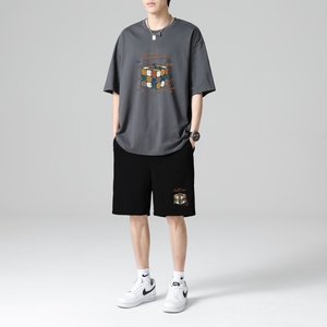 TZ3670休闲运动套装轻奢时尚感男士短袖t恤男夏季薄款潮牌短裤图片