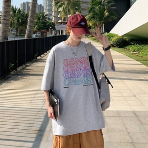 T3358P25落肩款宽松T恤克莱因蓝T 仓库一件起正常配送中男港风T恤图片