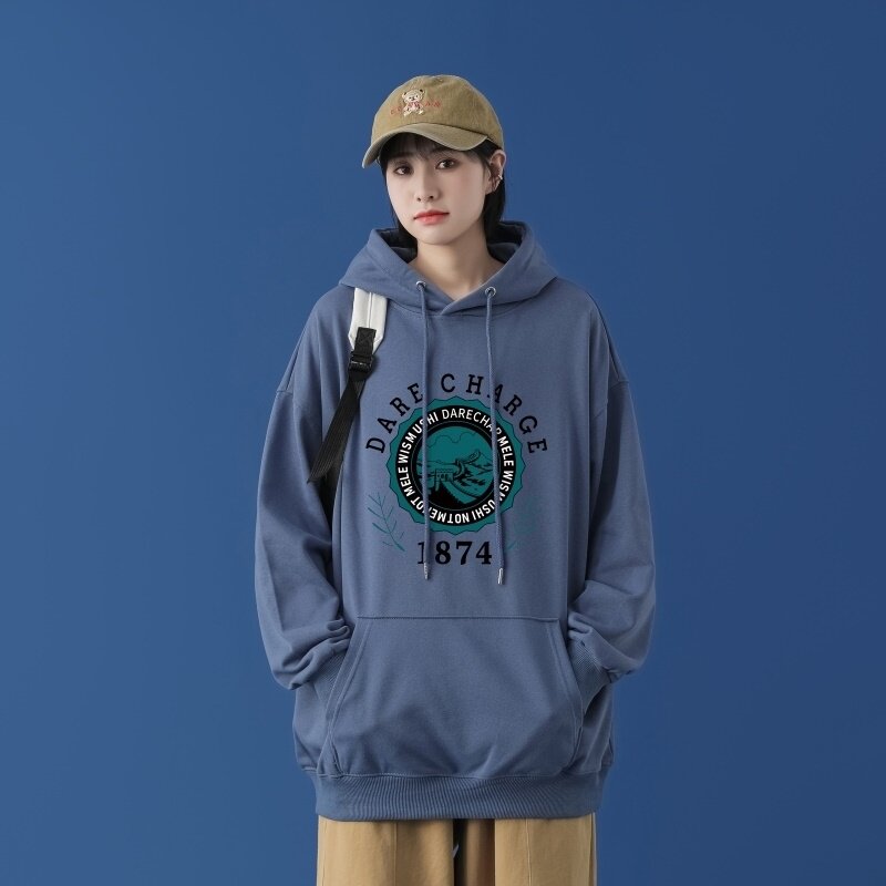 L2479P48中性模特新款卫衣男装宽松港风日系外套连帽衣服宽松卫衣,男装卫衣,星座510A-1